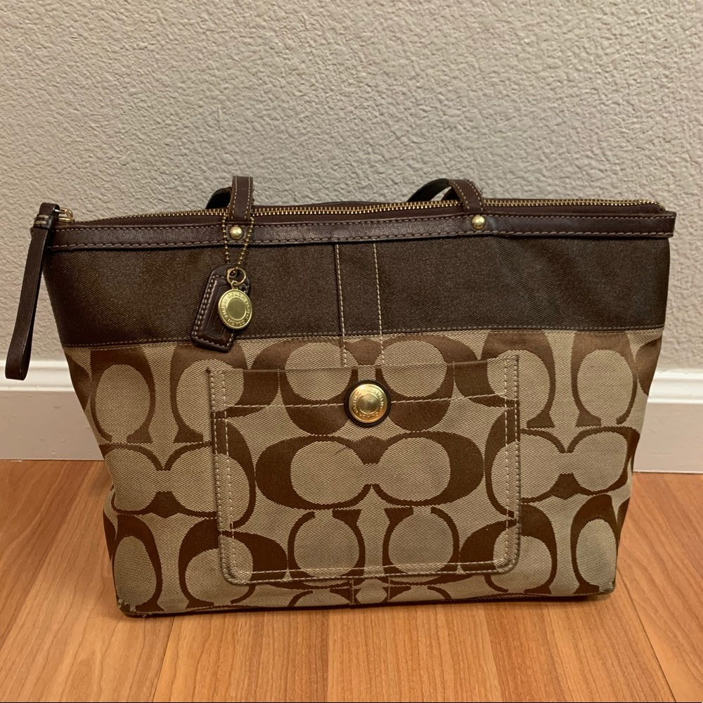 Coach Signature Stripe Tote